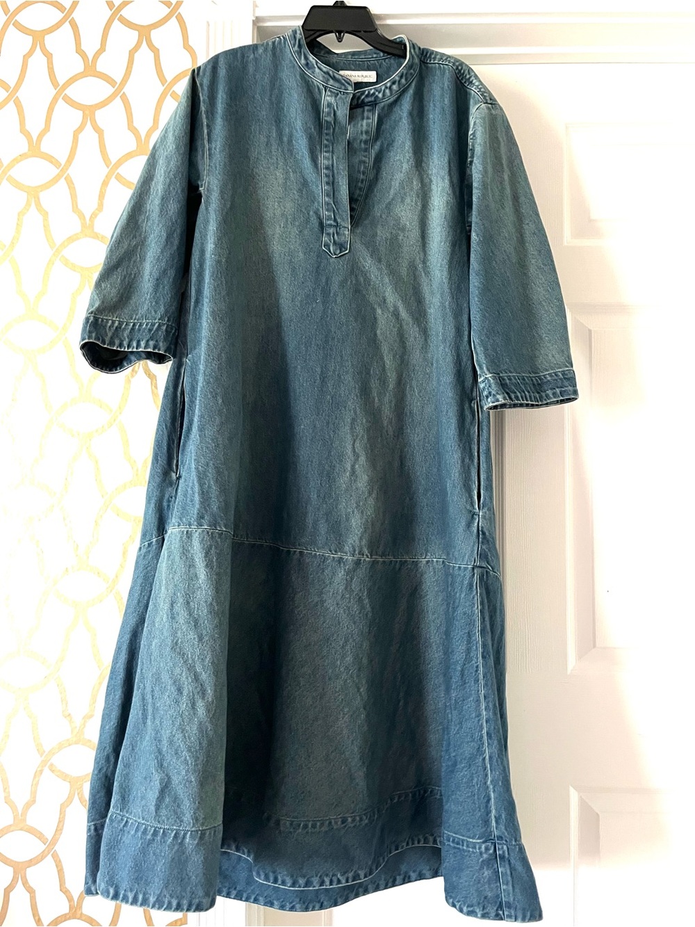 Banana Republic POP ON Washed Blue Denim A-Line Maxi Dress NEW! $180 !!SOLD OUT - Picture 5 of 5